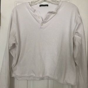 White long sleeve brandy Melville shirt